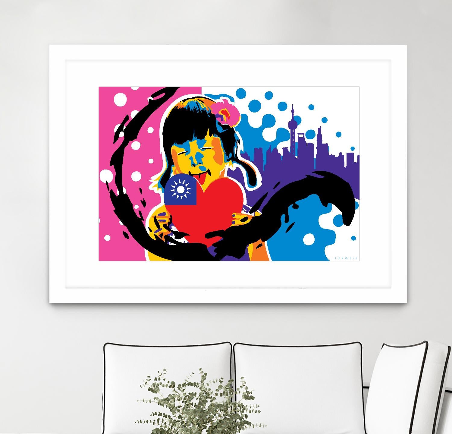 Heart by Ray Lengelé on GIANT ART - pink street art chinese