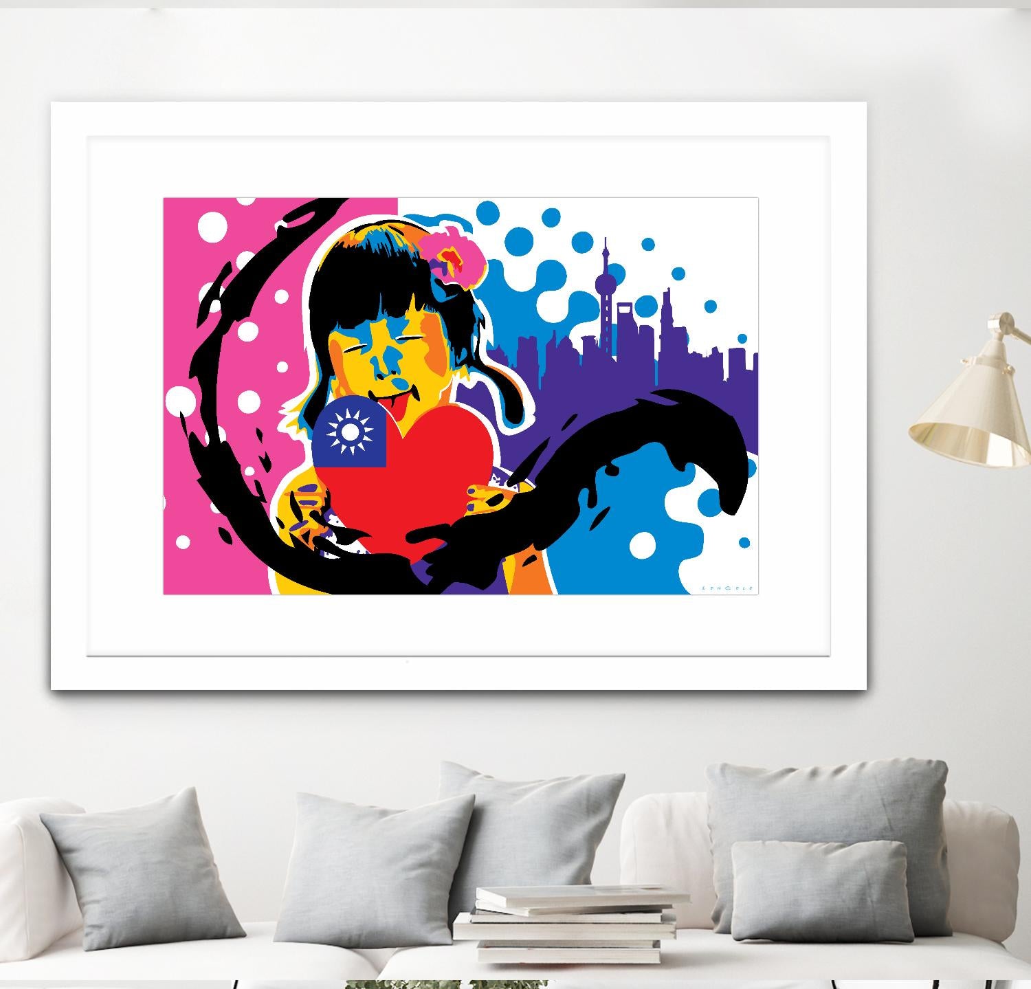 Heart by Ray Lengelé on GIANT ART - pink street art chinese