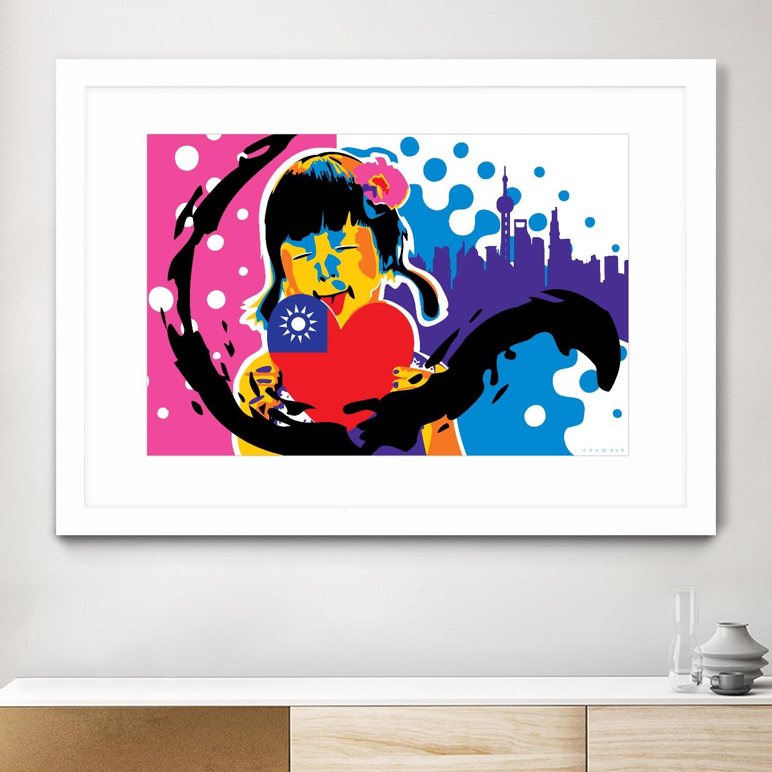 Heart by Ray Lengelé on GIANT ART - pink street art chinese