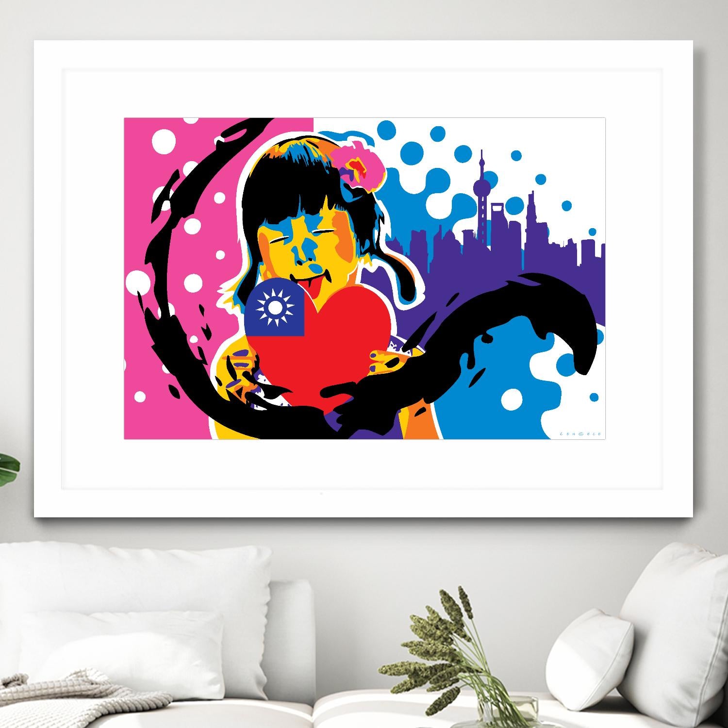 Heart by Ray Lengelé on GIANT ART - pink street art chinese