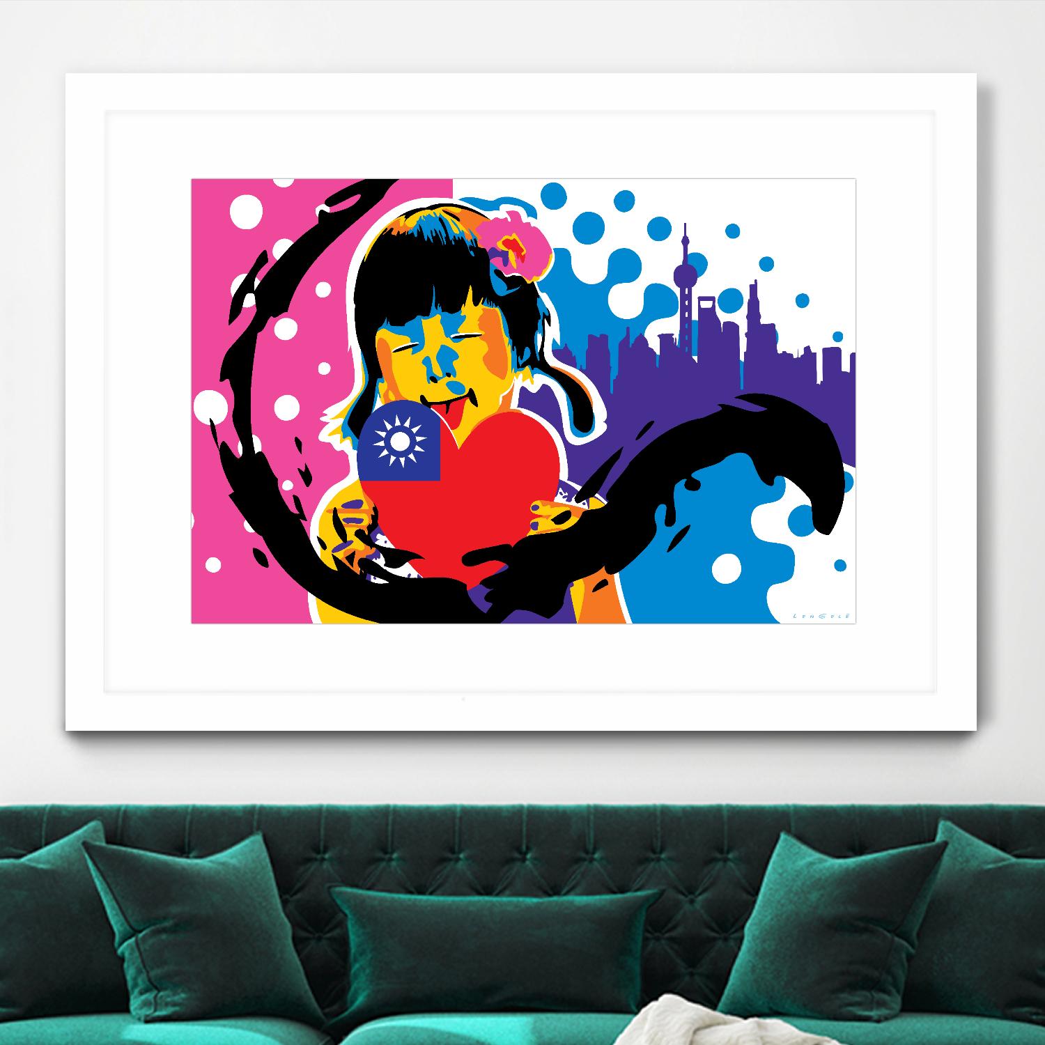 Heart by Ray Lengelé on GIANT ART - pink street art chinese