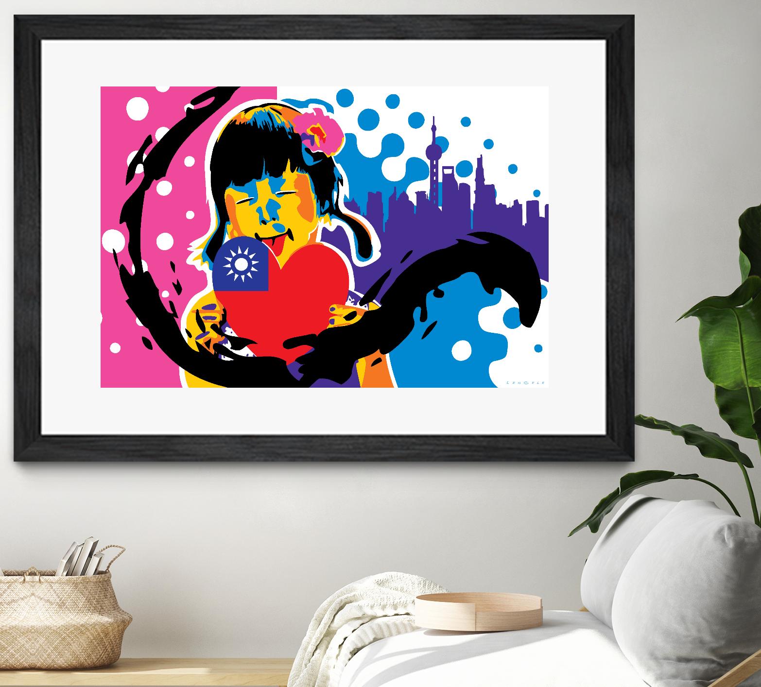 Heart by Ray Lengelé on GIANT ART - pink street art chinese