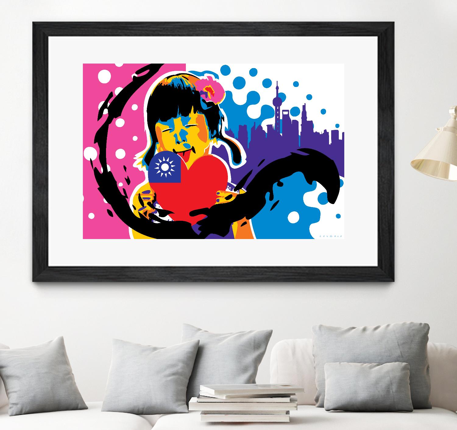 Heart by Ray Lengelé on GIANT ART - pink street art chinese