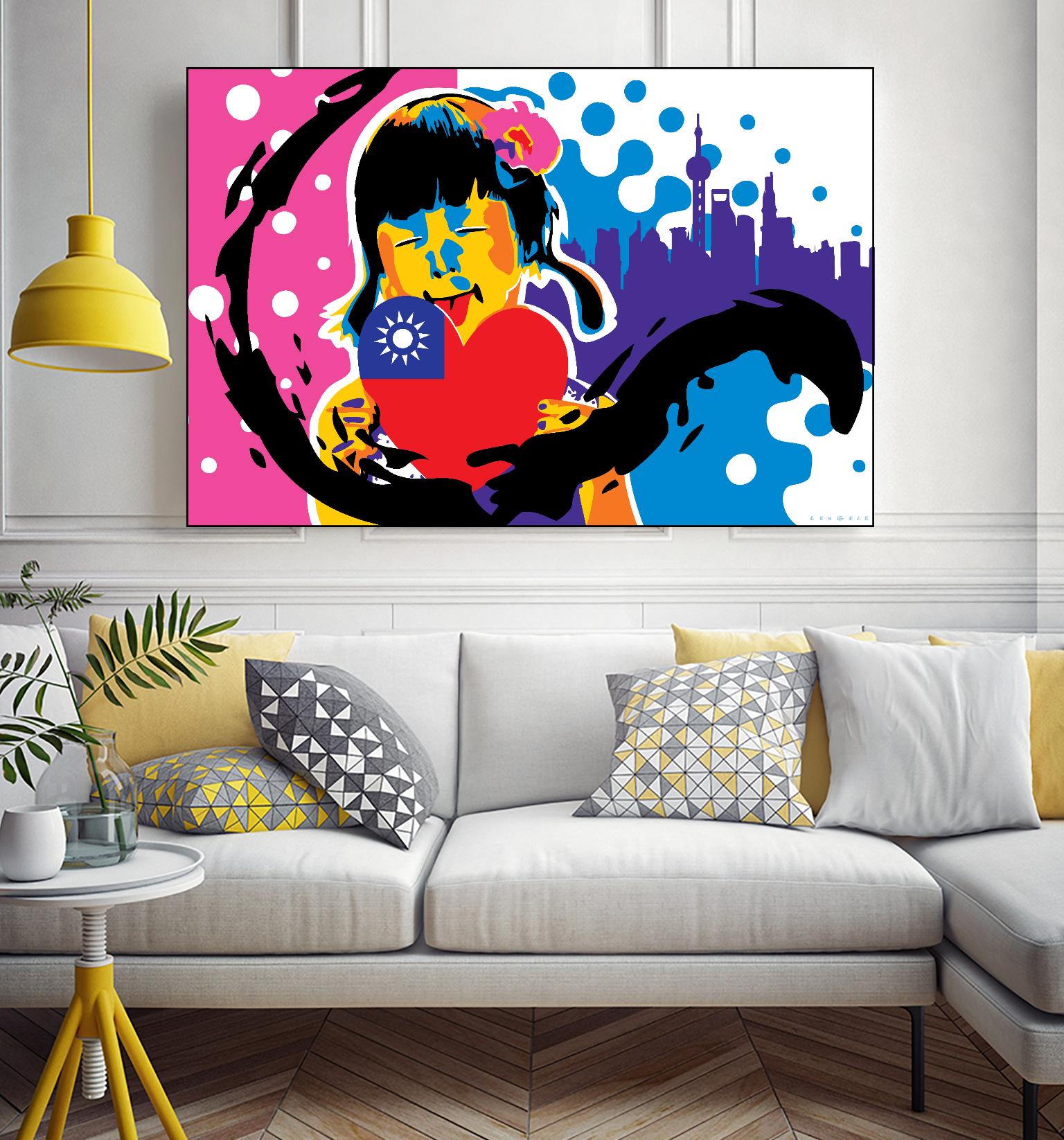 Heart by Ray Lengelé on GIANT ART - pink street art chinese