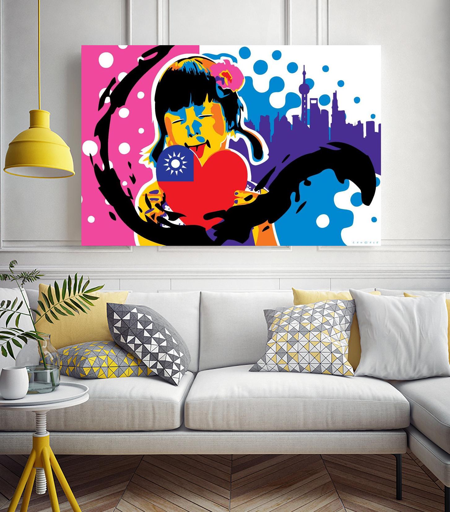 Heart by Ray Lengelé on GIANT ART - pink street art chinese