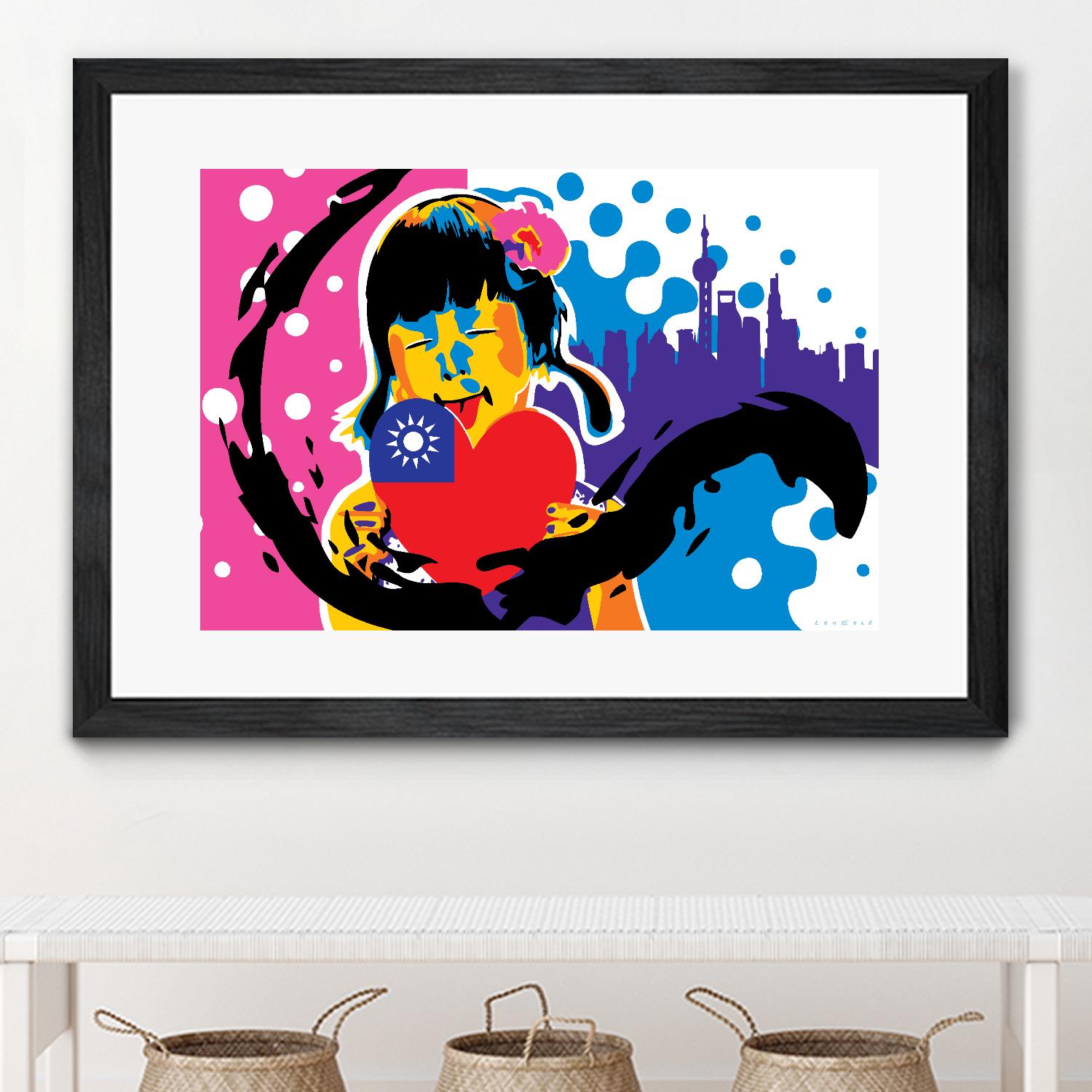 Heart by Ray Lengelé on GIANT ART - pink street art chinese