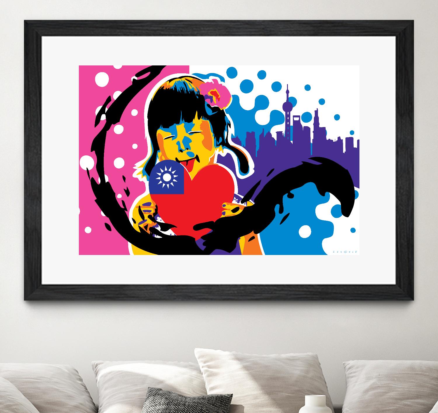 Heart by Ray Lengelé on GIANT ART - pink street art chinese