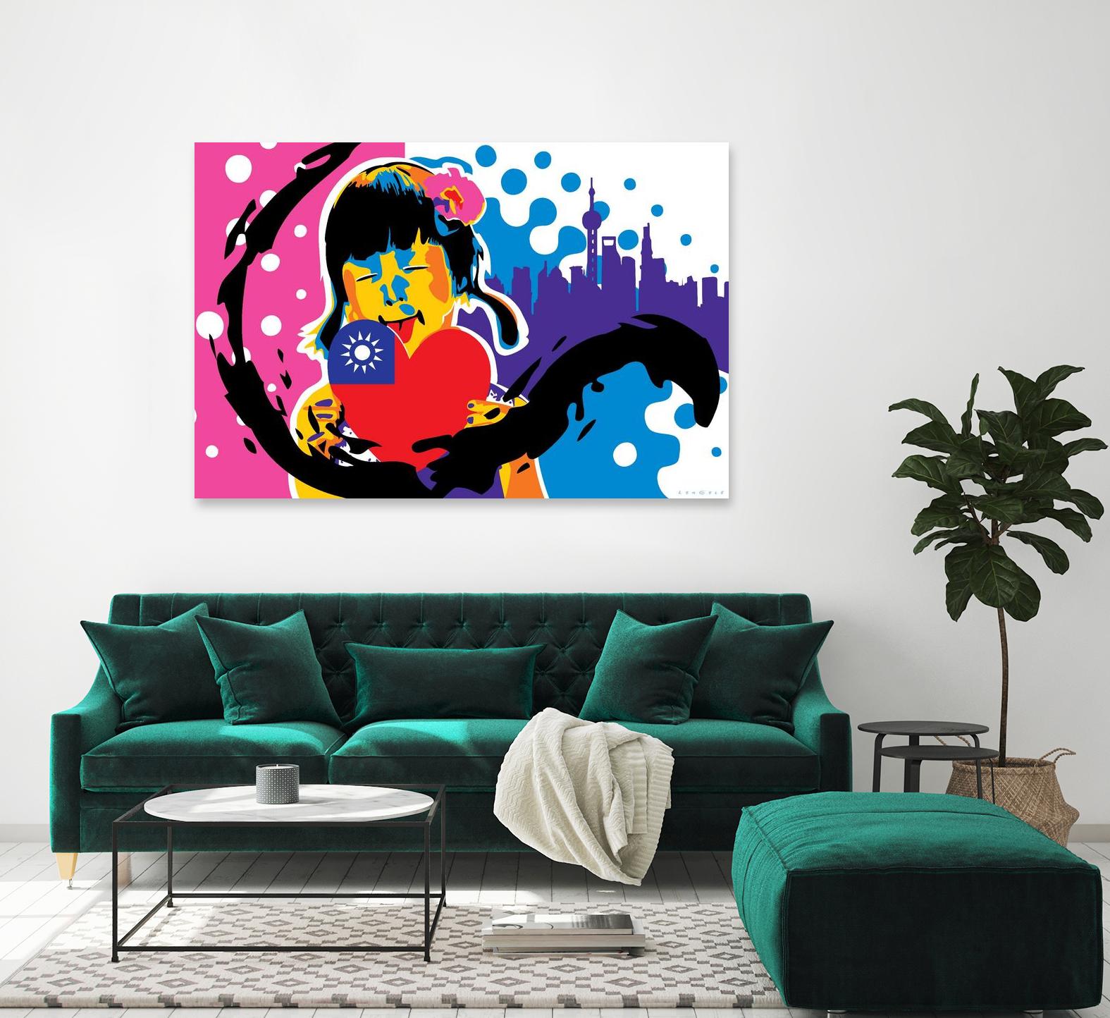 Heart by Ray Lengelé on GIANT ART - pink street art chinese