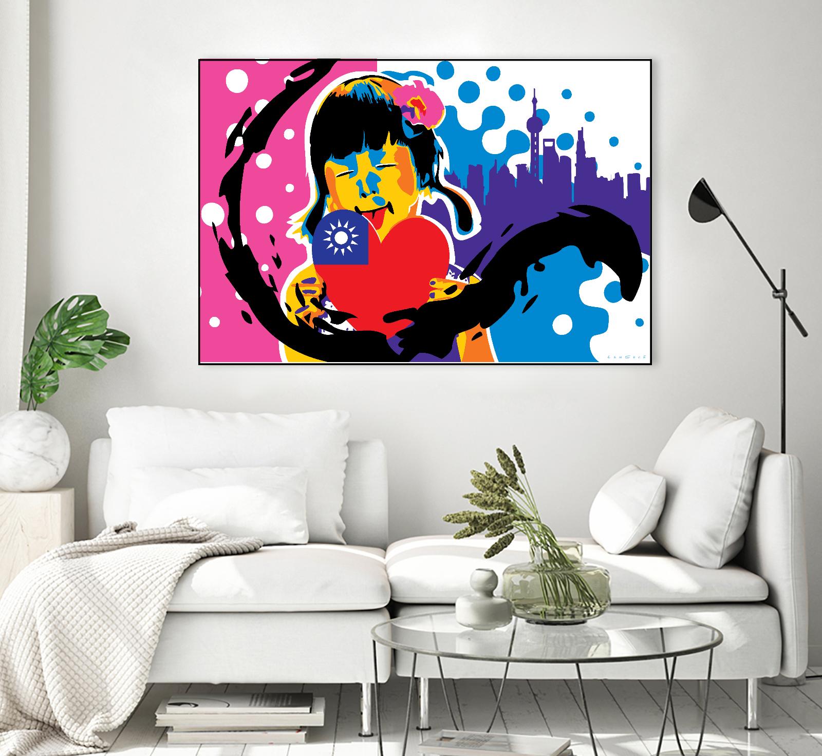 Heart by Ray Lengelé on GIANT ART - pink street art chinese