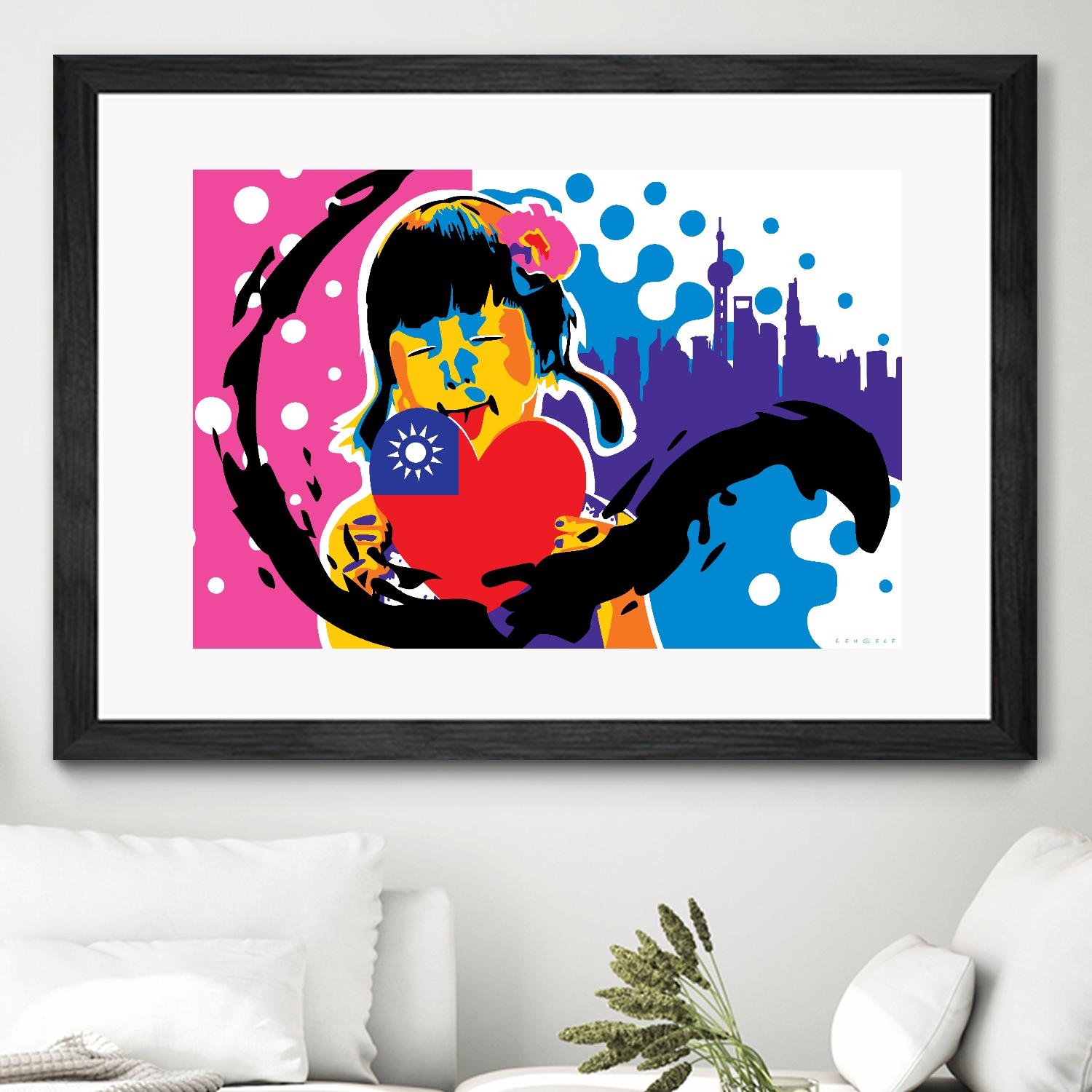 Heart by Ray Lengelé on GIANT ART - pink street art chinese