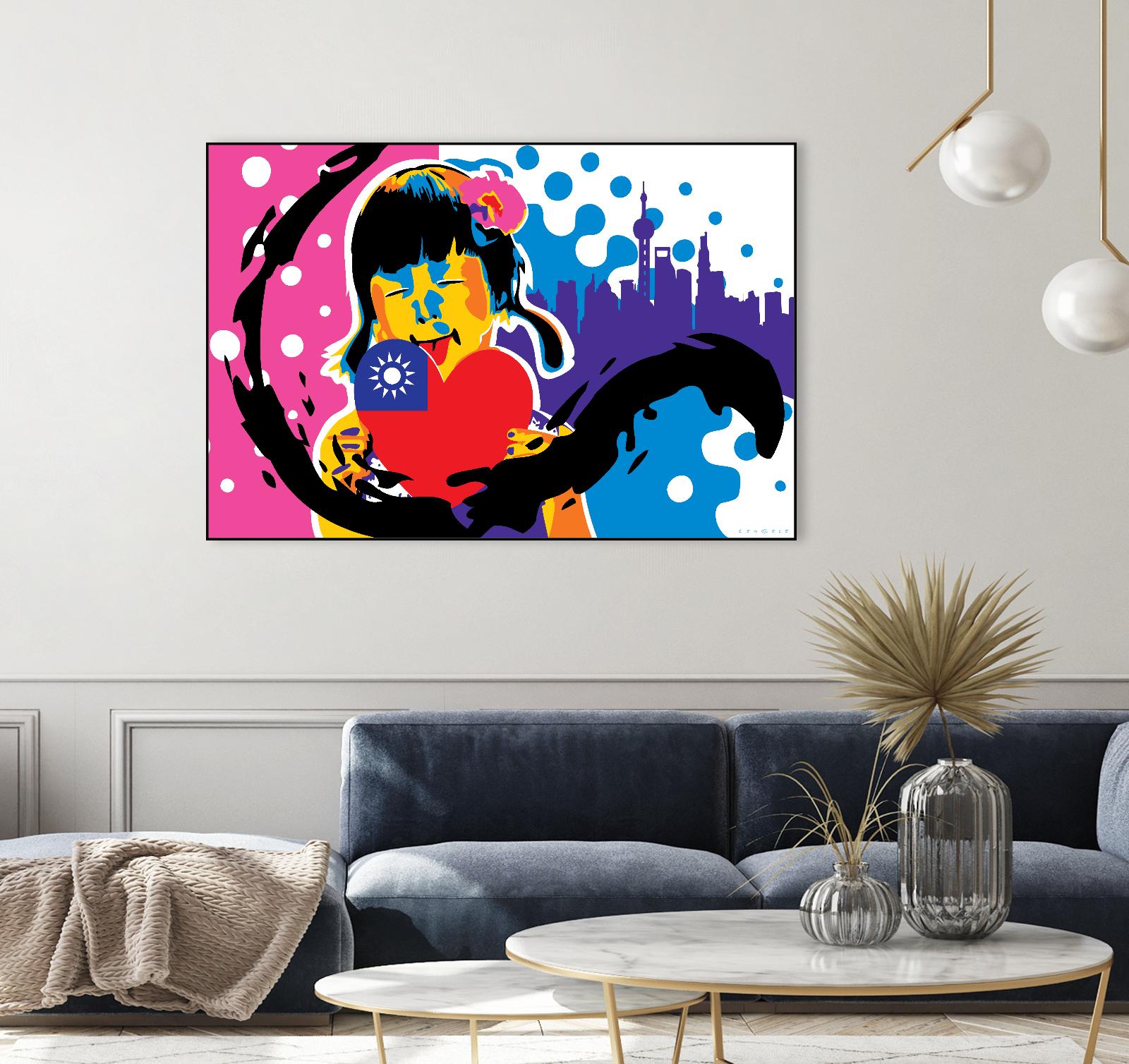 Heart by Ray Lengelé on GIANT ART - pink street art chinese