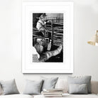 Cast by Gill Alexander on GIANT ART - white black & white television