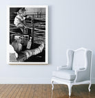 Cast by Gill Alexander on GIANT ART - white black & white television