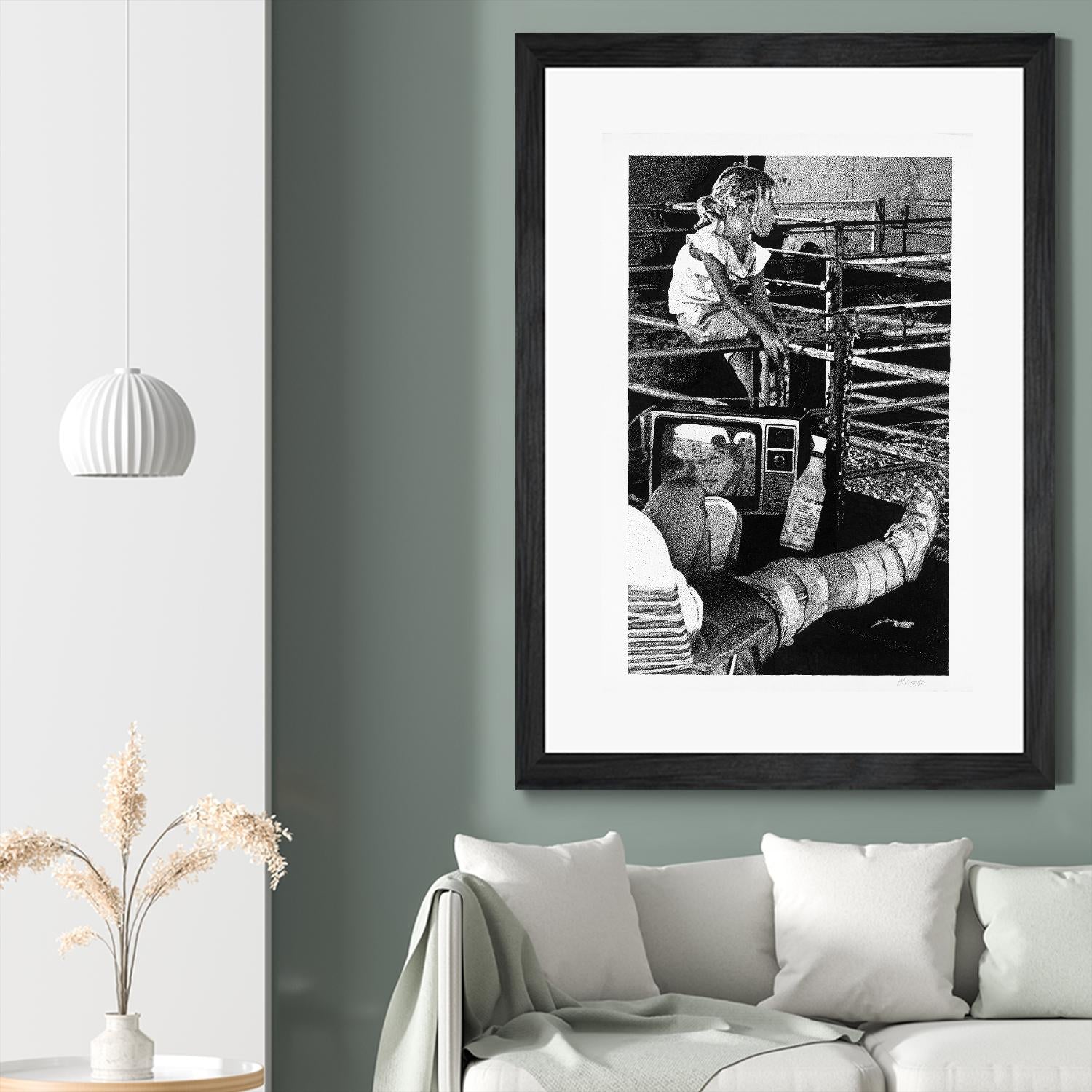 Cast by Gill Alexander on GIANT ART - white black & white television