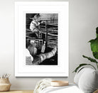 Cast by Gill Alexander on GIANT ART - white black & white television