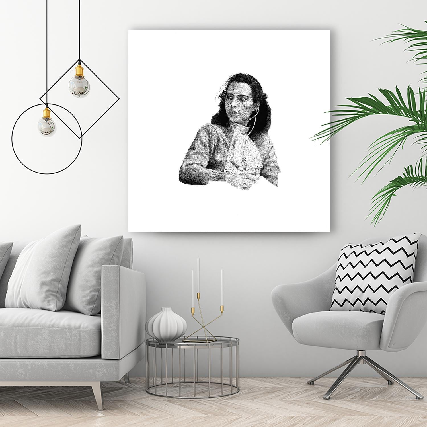 Reception by Gill Alexander on GIANT ART - white black & white