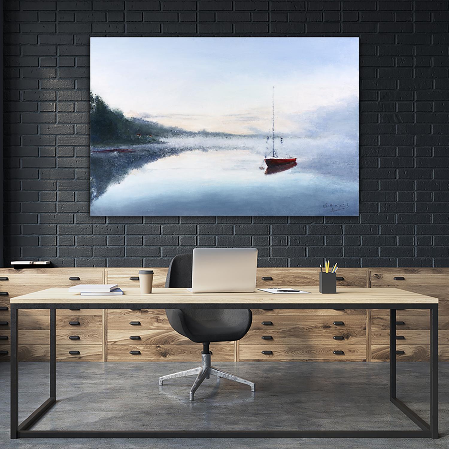 Le solitaire by Jocelyne Maucotel on GIANT ART - blue sea scene