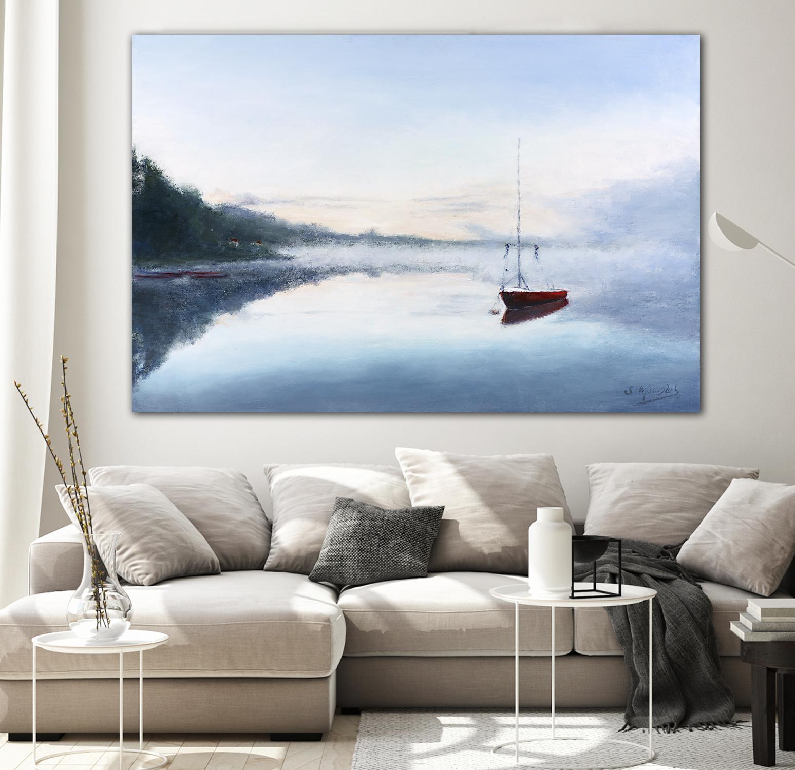 Le solitaire by Jocelyne Maucotel on GIANT ART - blue sea scene