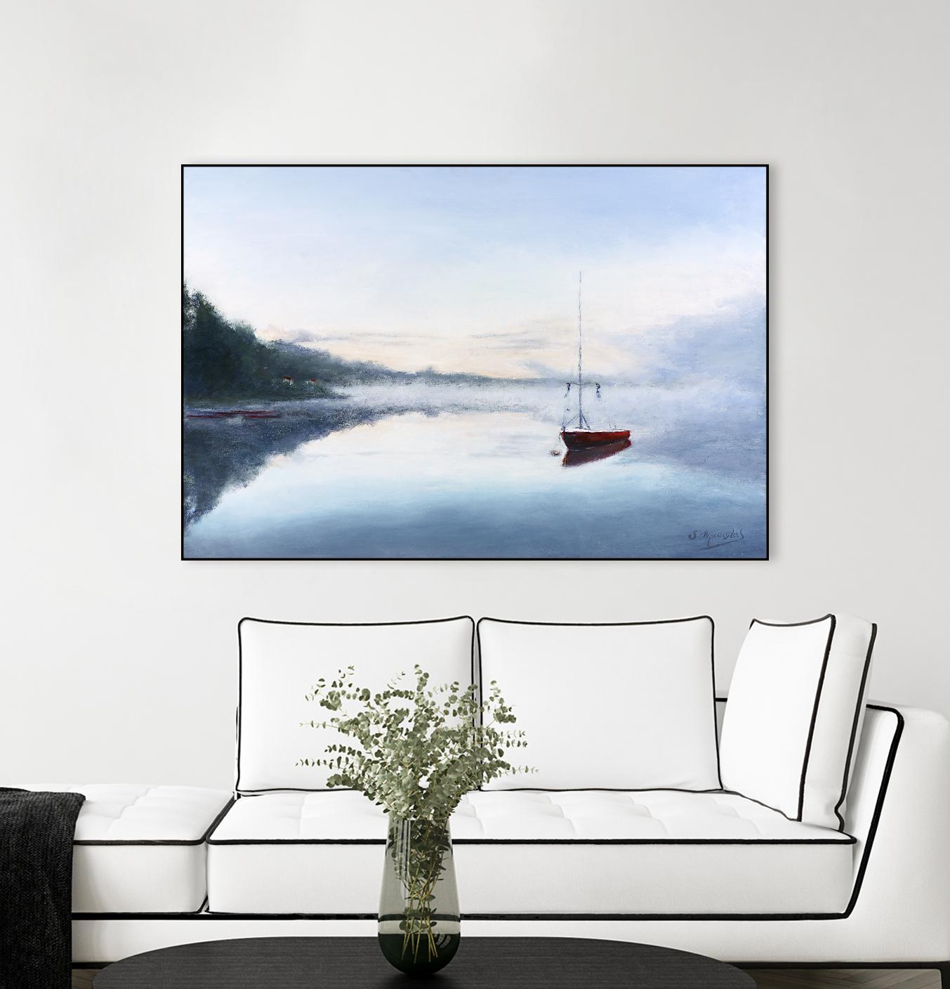 Le solitaire by Jocelyne Maucotel on GIANT ART - blue sea scene