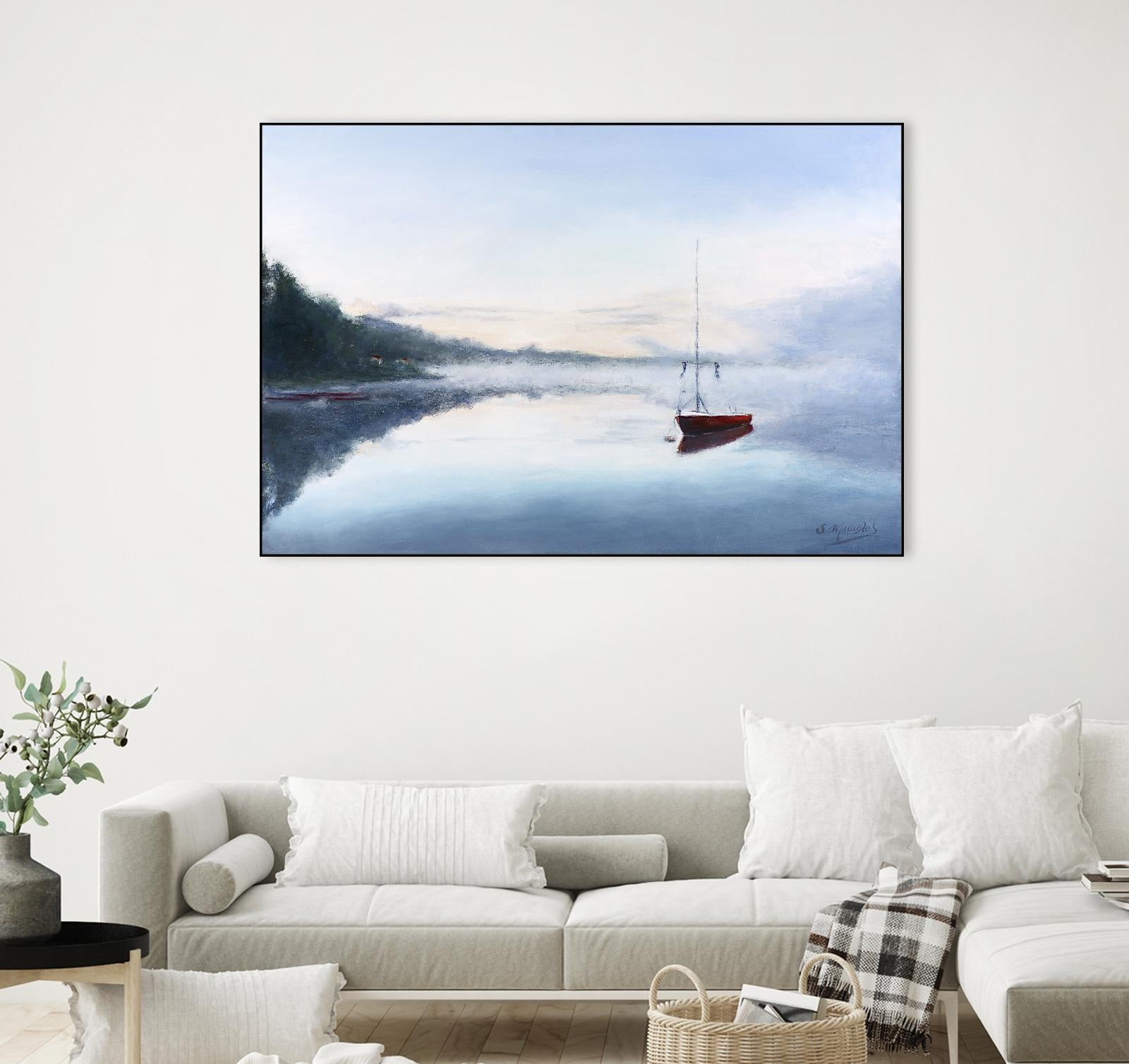 Le solitaire by Jocelyne Maucotel on GIANT ART - blue sea scene