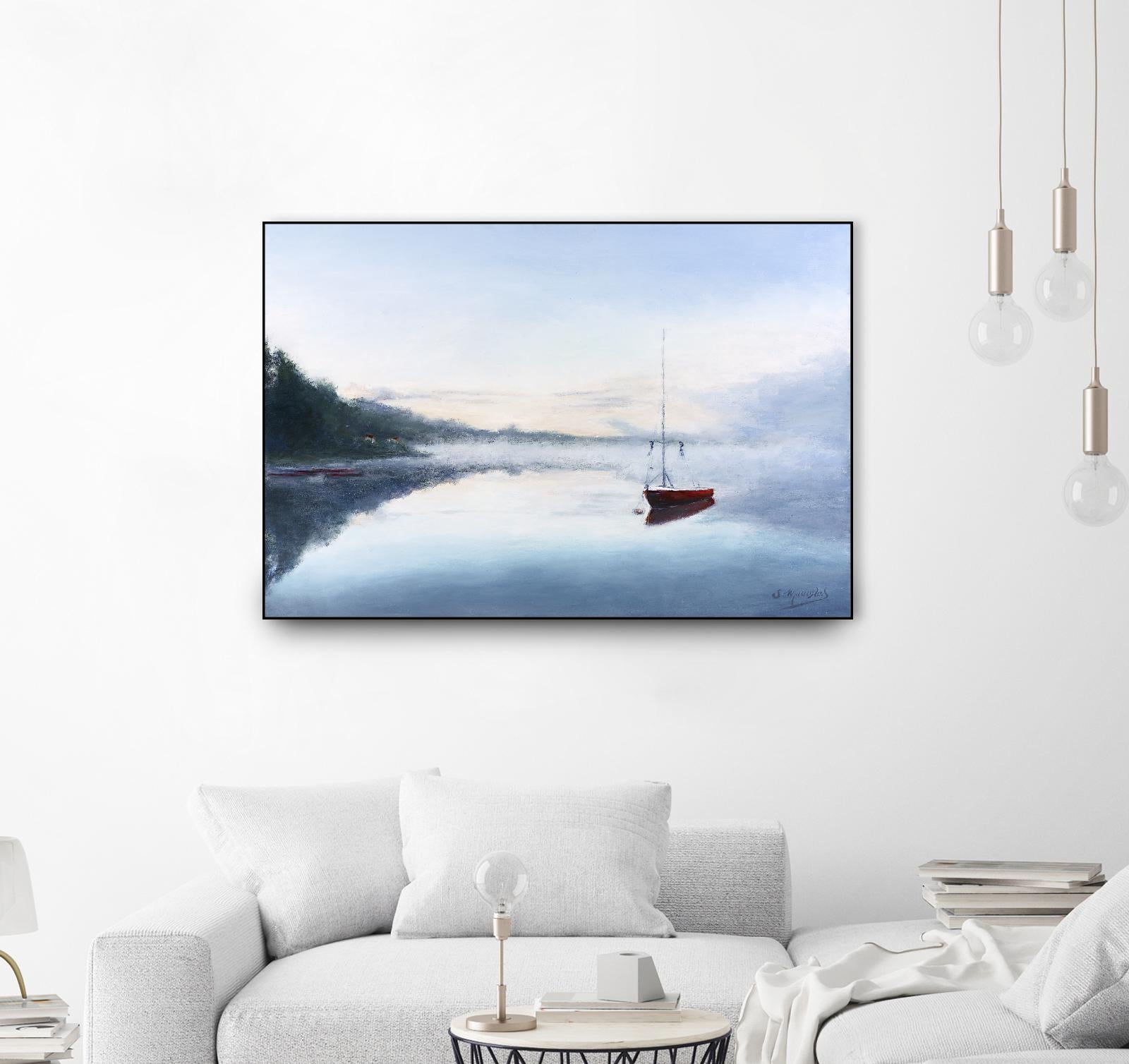 Le solitaire by Jocelyne Maucotel on GIANT ART - blue sea scene