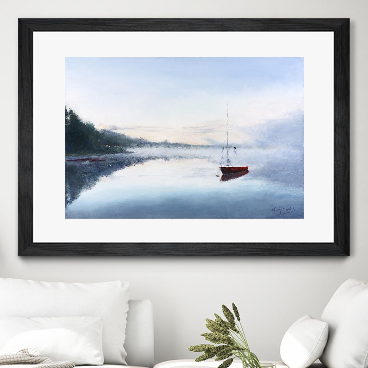 Le solitaire by Jocelyne Maucotel on GIANT ART - red costal tôt le matin