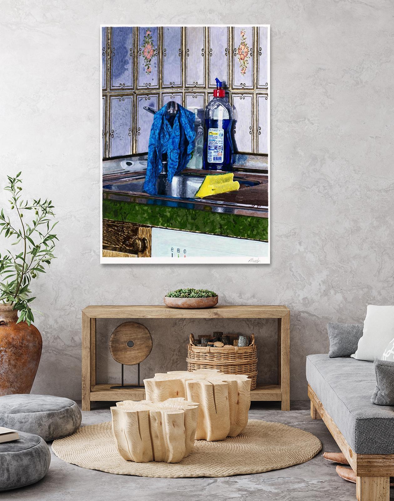 Morning Morlenbach by Gill Alexander on GIANT ART - blue figurative évier