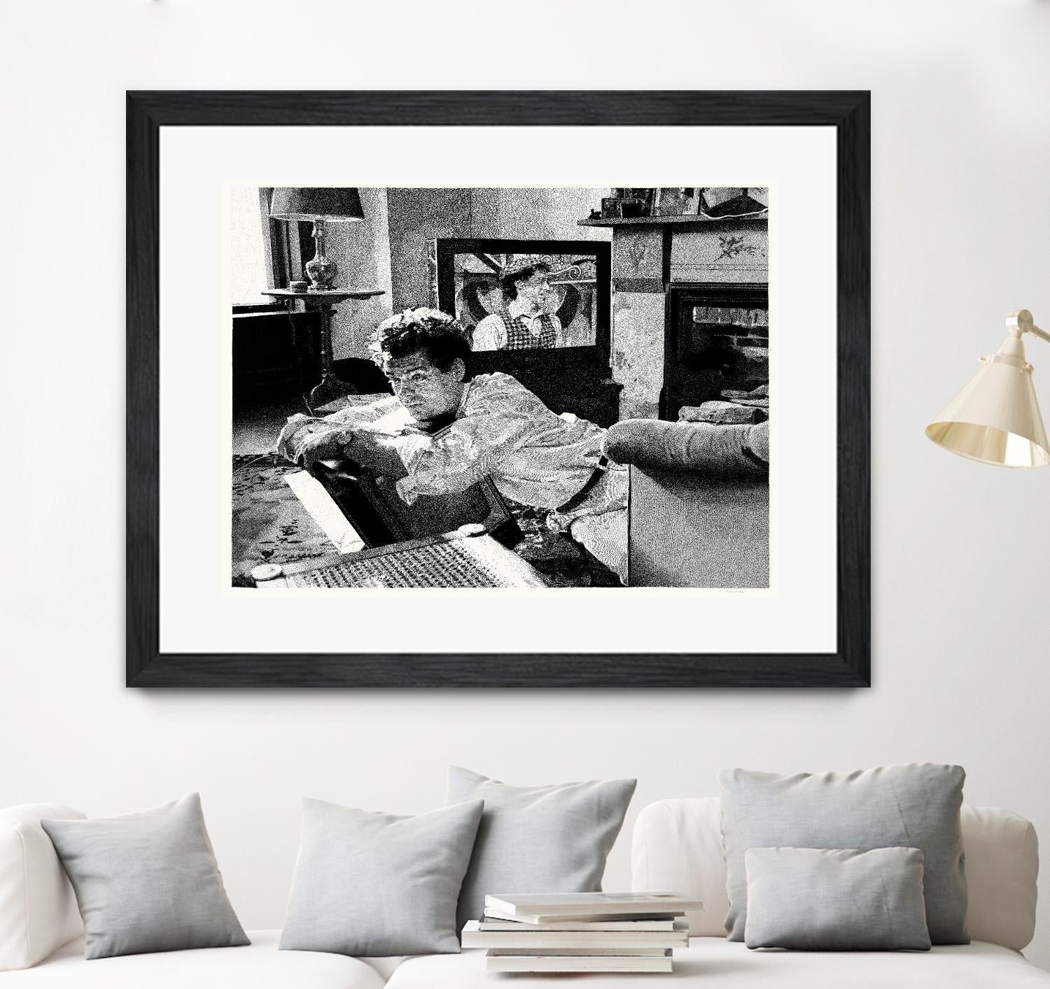 On television by Gill Alexander on GIANT ART - white black & white movie