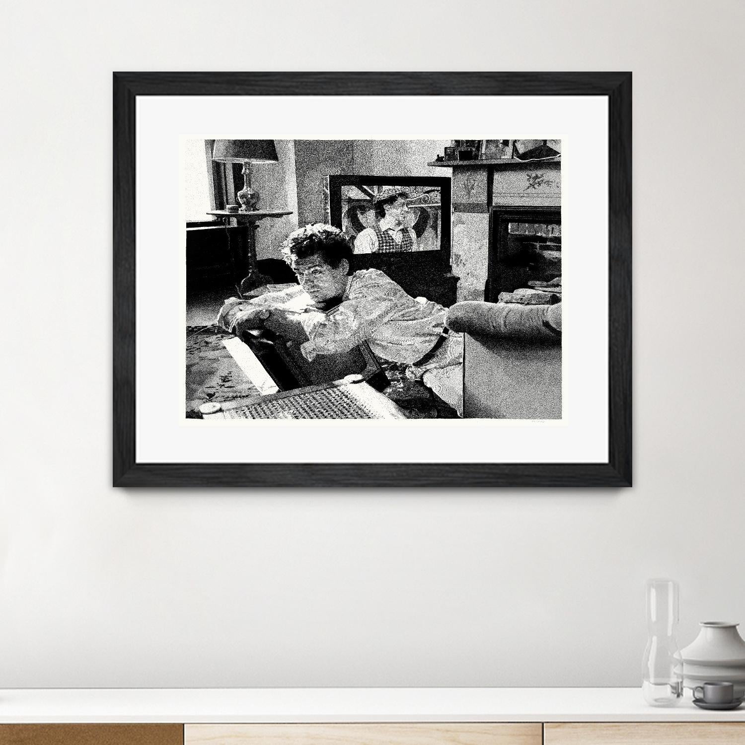 On television by Gill Alexander on GIANT ART - white black & white movie