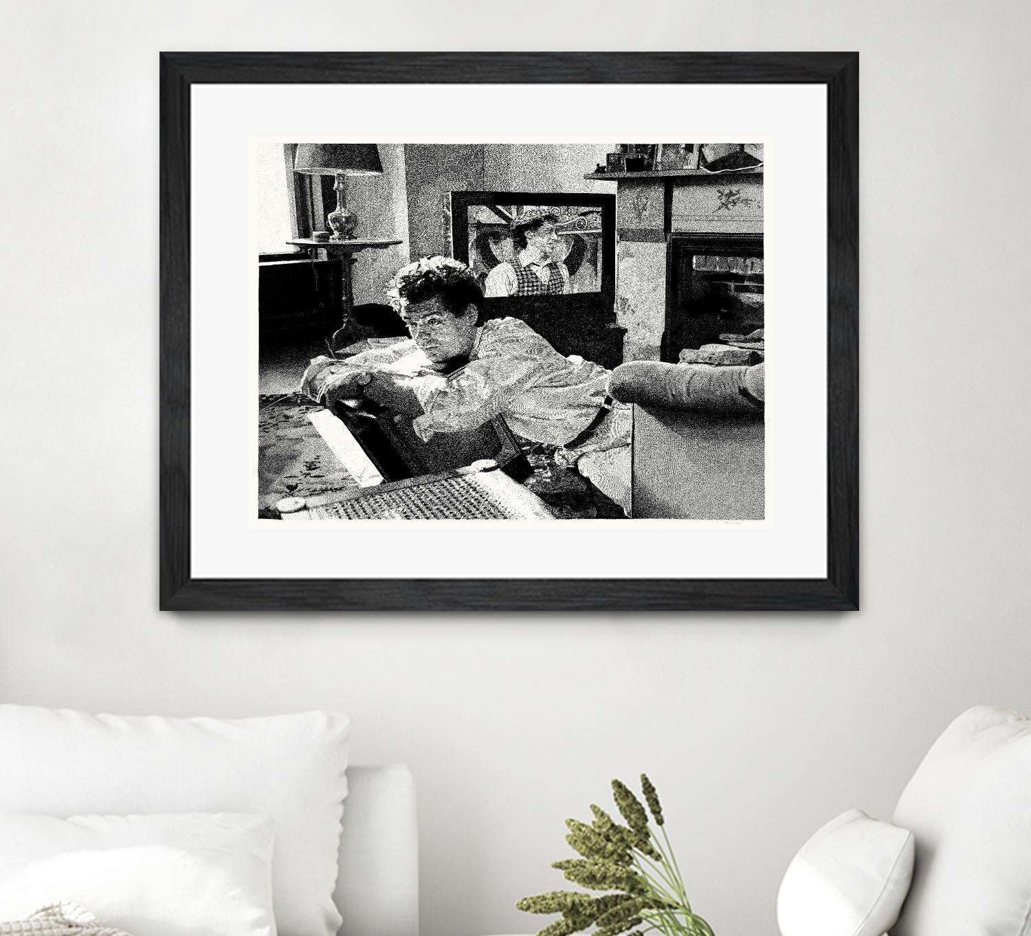 On television by Gill Alexander on GIANT ART - white black & white movie