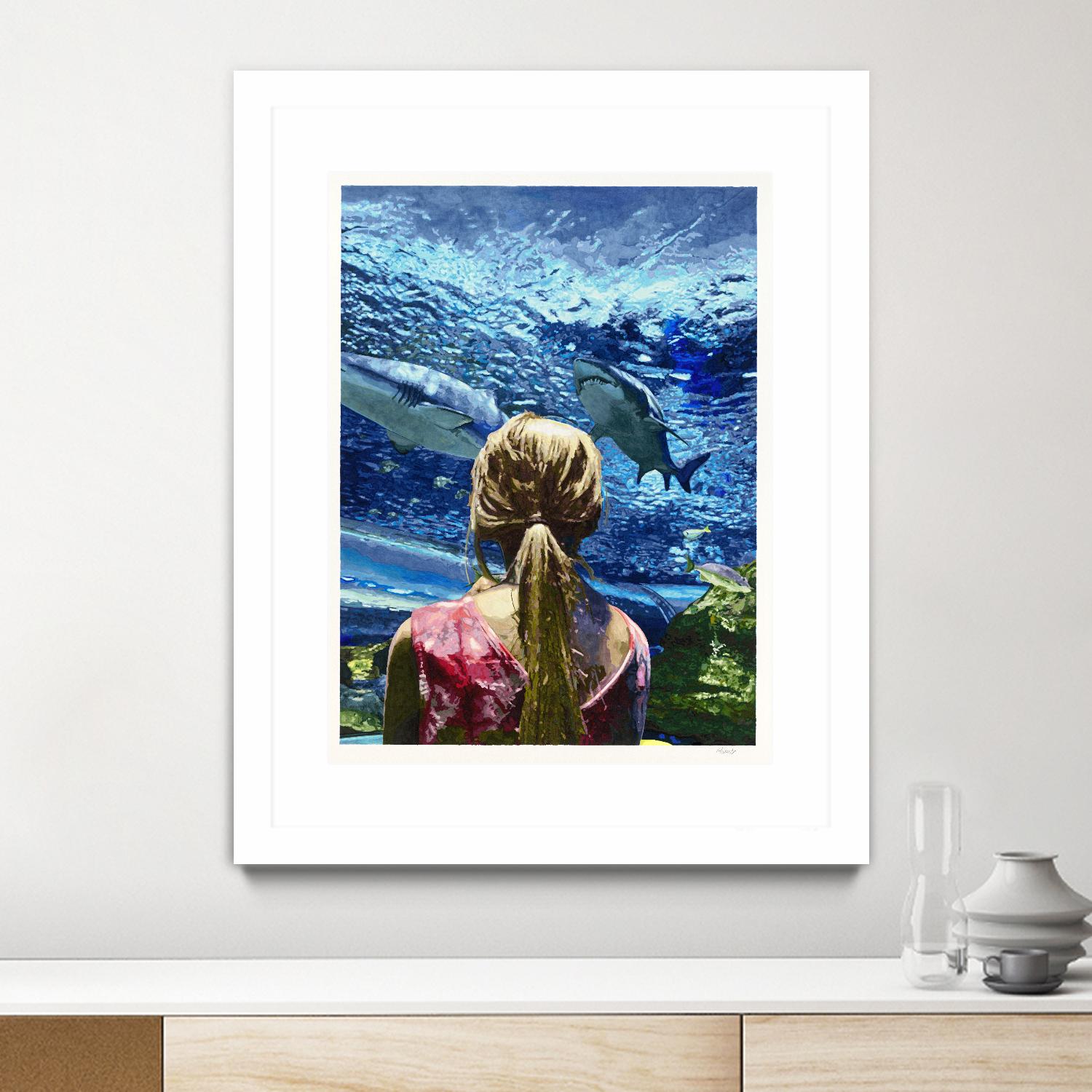 Discovery of Water by Gill Alexander on GIANT ART - pink figurative shark