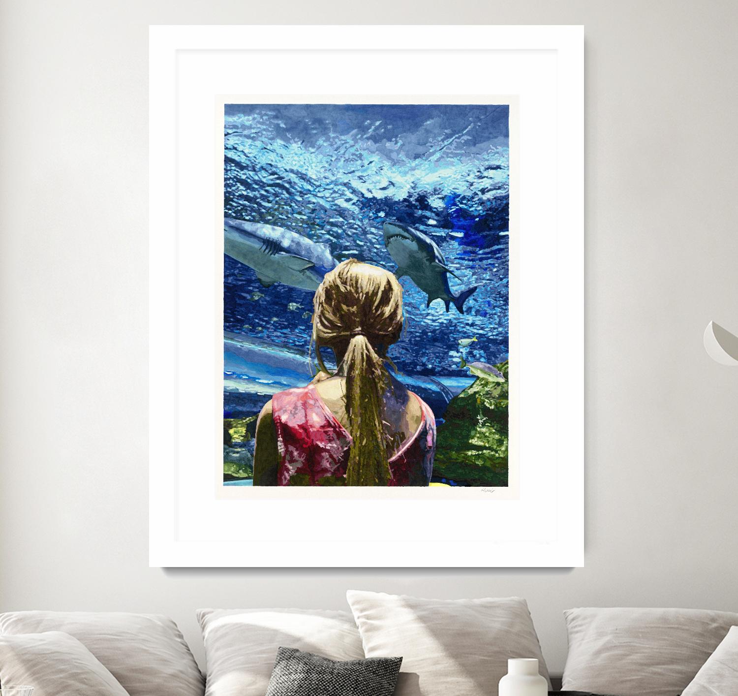 Discovery of Water by Gill Alexander on GIANT ART - pink figurative shark