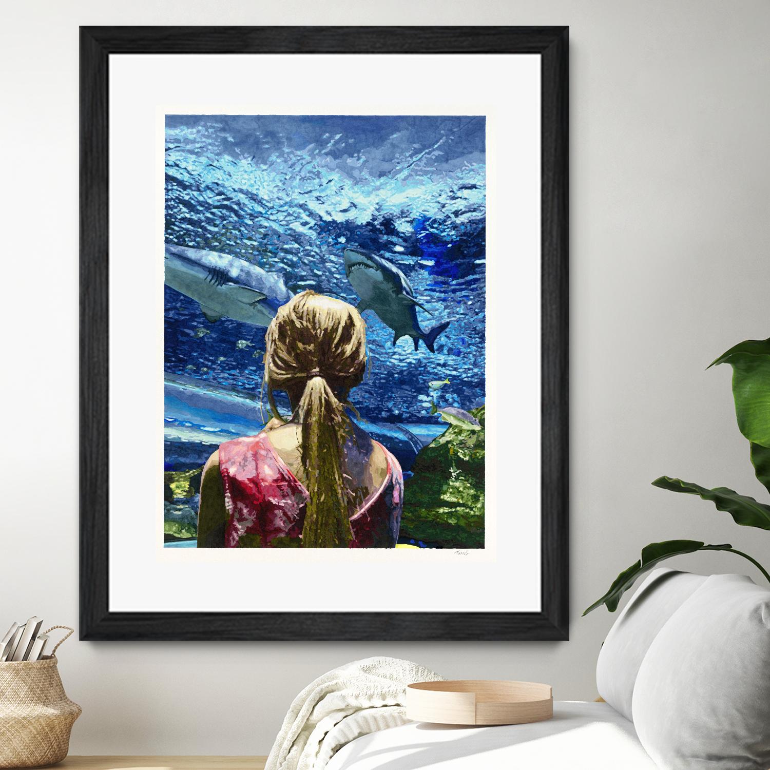 Discovery of Water by Gill Alexander on GIANT ART - pink figurative shark