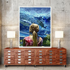 Discovery of Water by Gill Alexander on GIANT ART - pink figurative shark