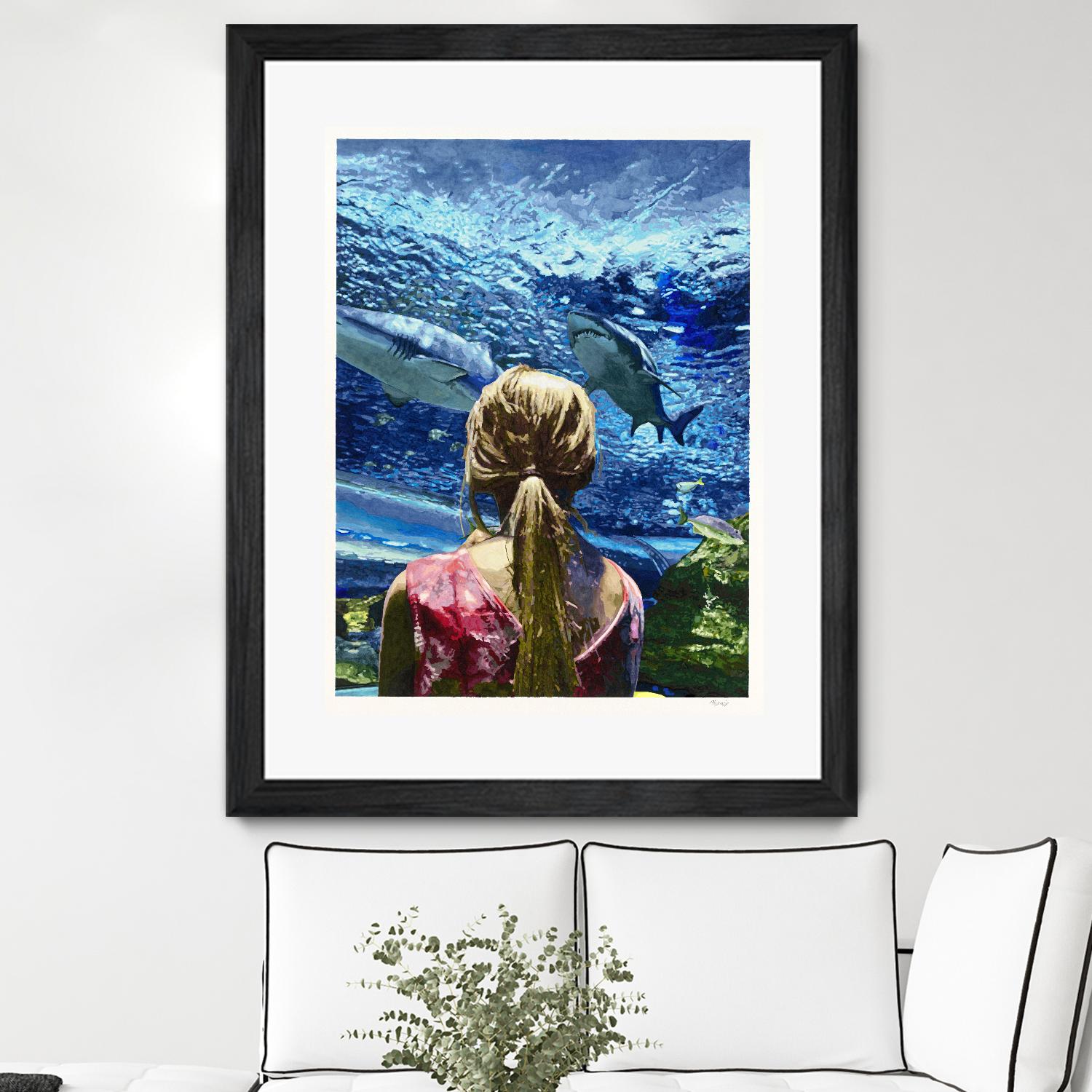 Discovery of Water by Gill Alexander on GIANT ART - pink figurative shark