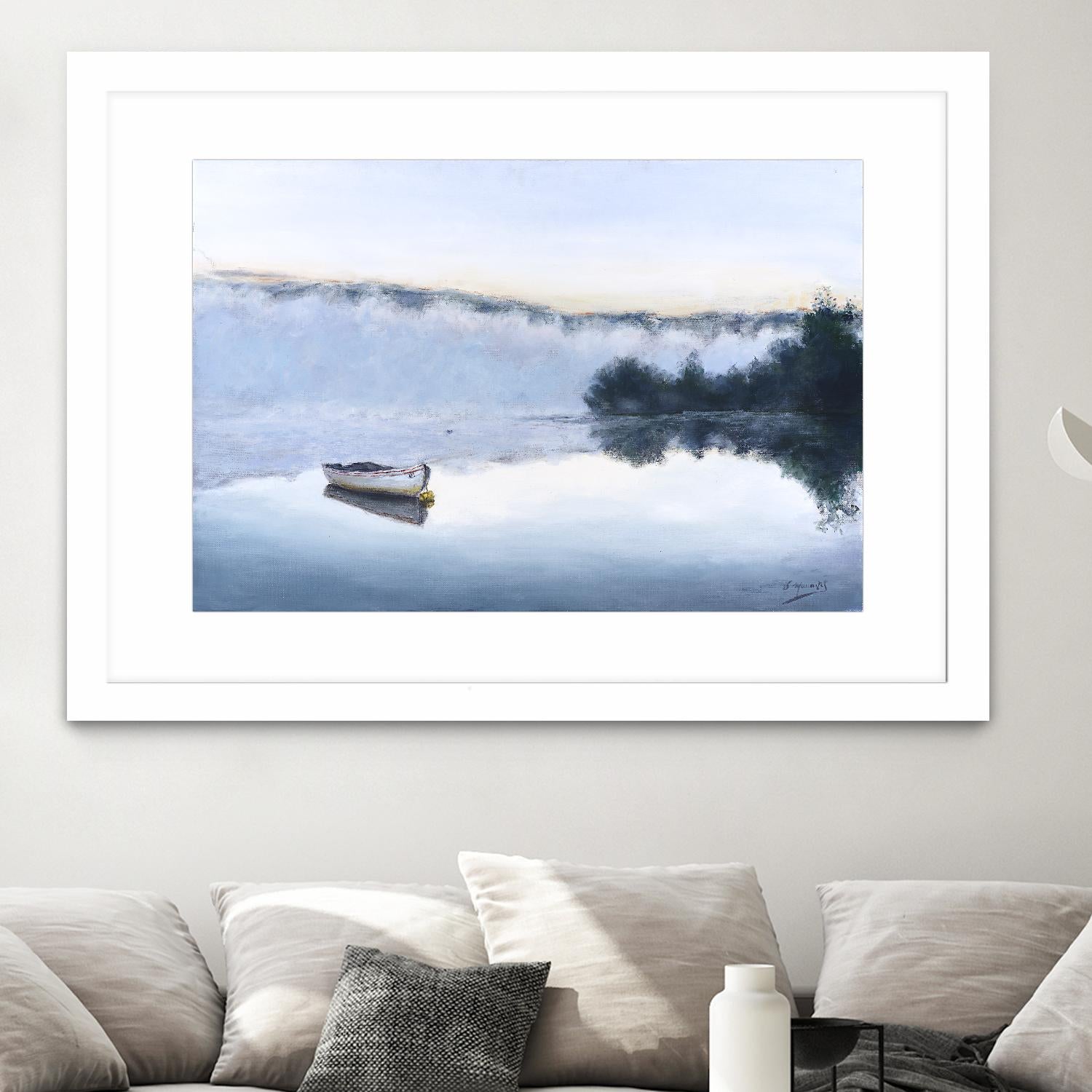 Brume sur le lac d'argent by Jocelyne Maucotel on GIANT ART - green costal artistes du québec