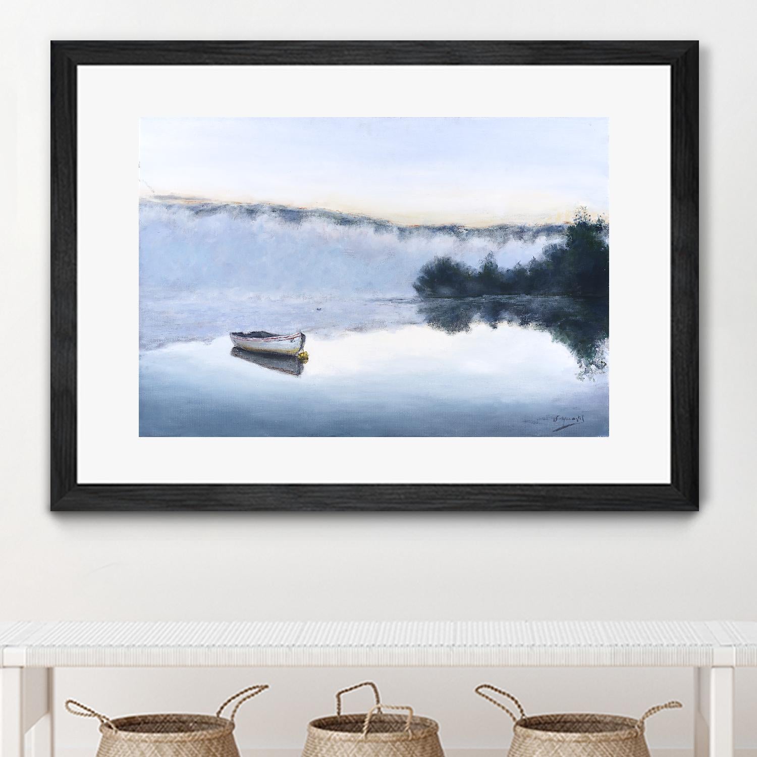 Brume sur le lac d'argent by Jocelyne Maucotel on GIANT ART - green costal artistes du québec