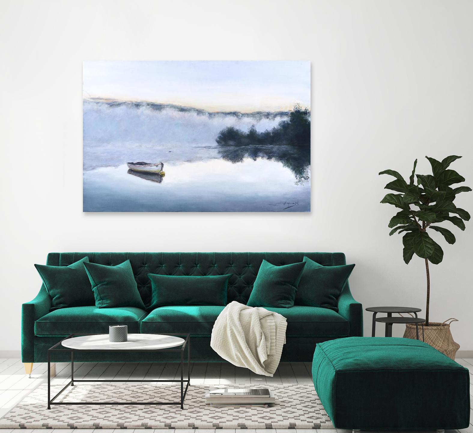 Brume sur le lac d'argent by Jocelyne Maucotel on GIANT ART - green costal artistes du québec