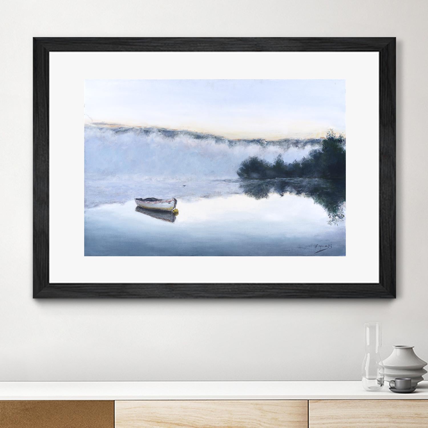 Brume sur le lac d'argent by Jocelyne Maucotel on GIANT ART - green costal artistes du québec