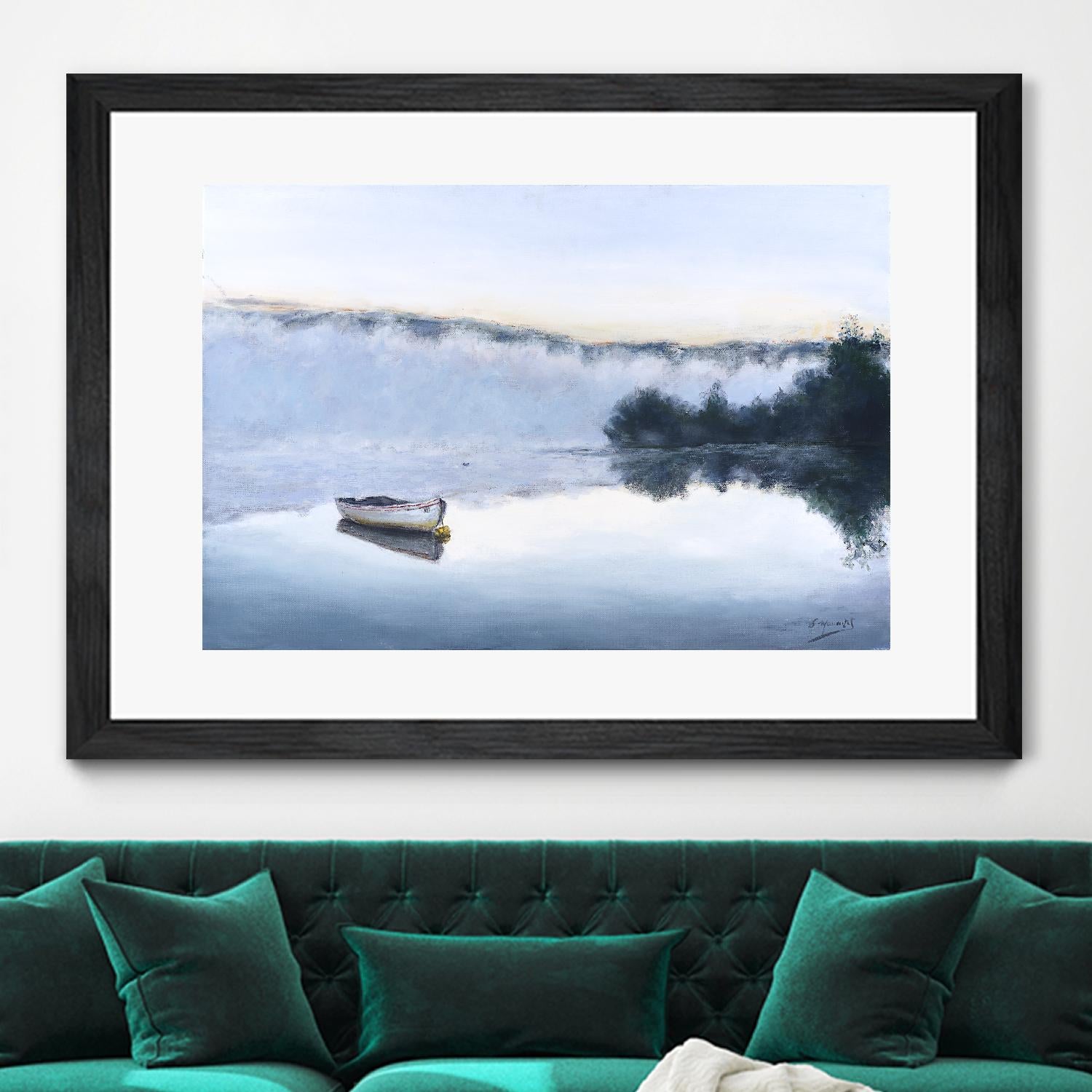 Brume sur le lac d'argent by Jocelyne Maucotel on GIANT ART - green costal artistes du québec