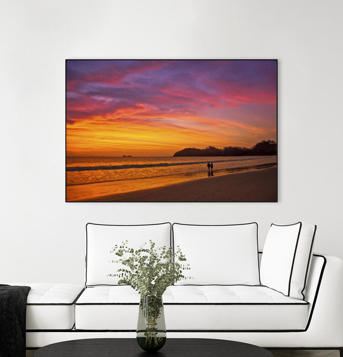 Costa Rican sunset stroll by Nick Jackson on GIANT ART - pink photo art