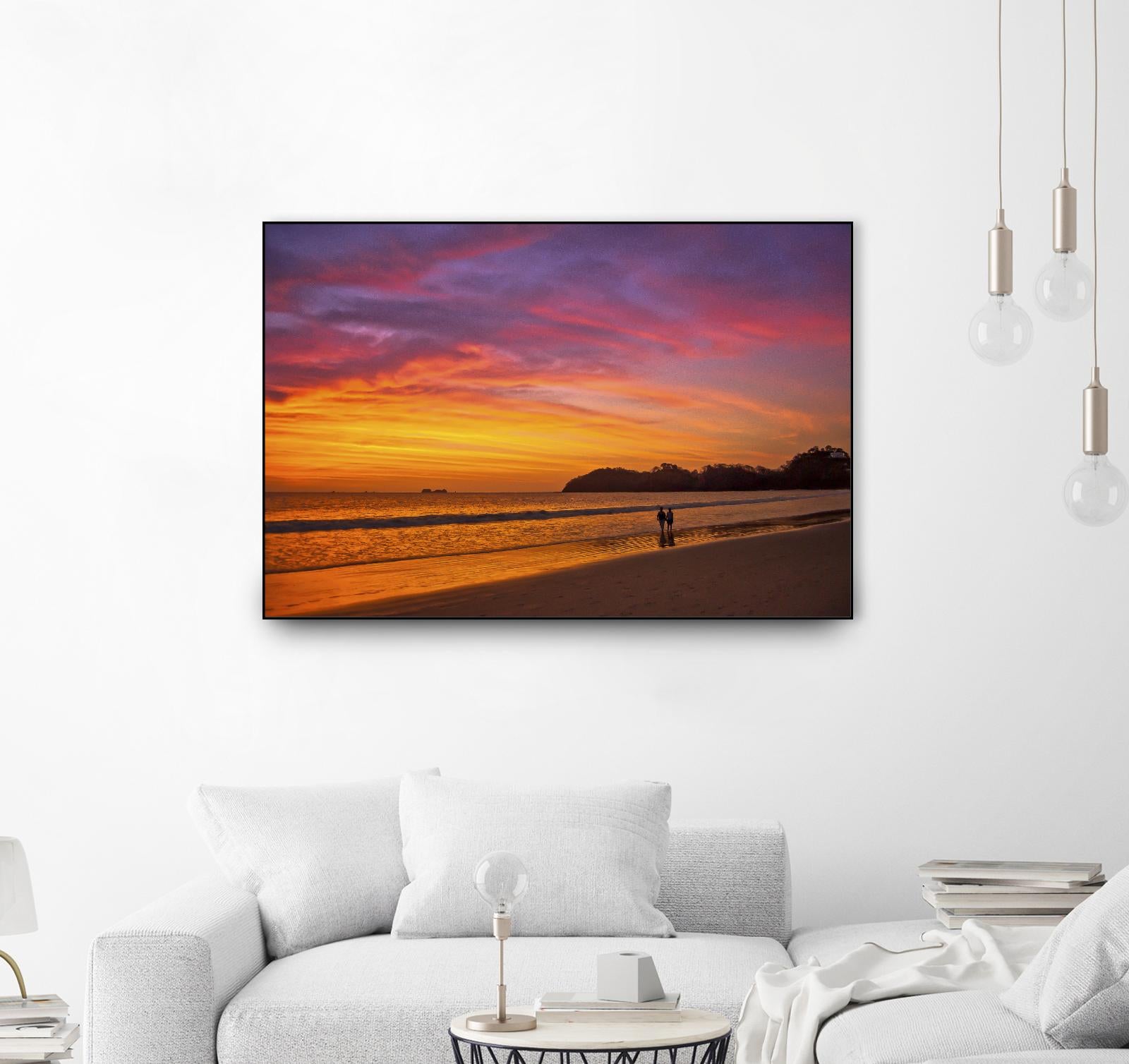 Costa Rican sunset stroll by Nick Jackson on GIANT ART - pink photo art