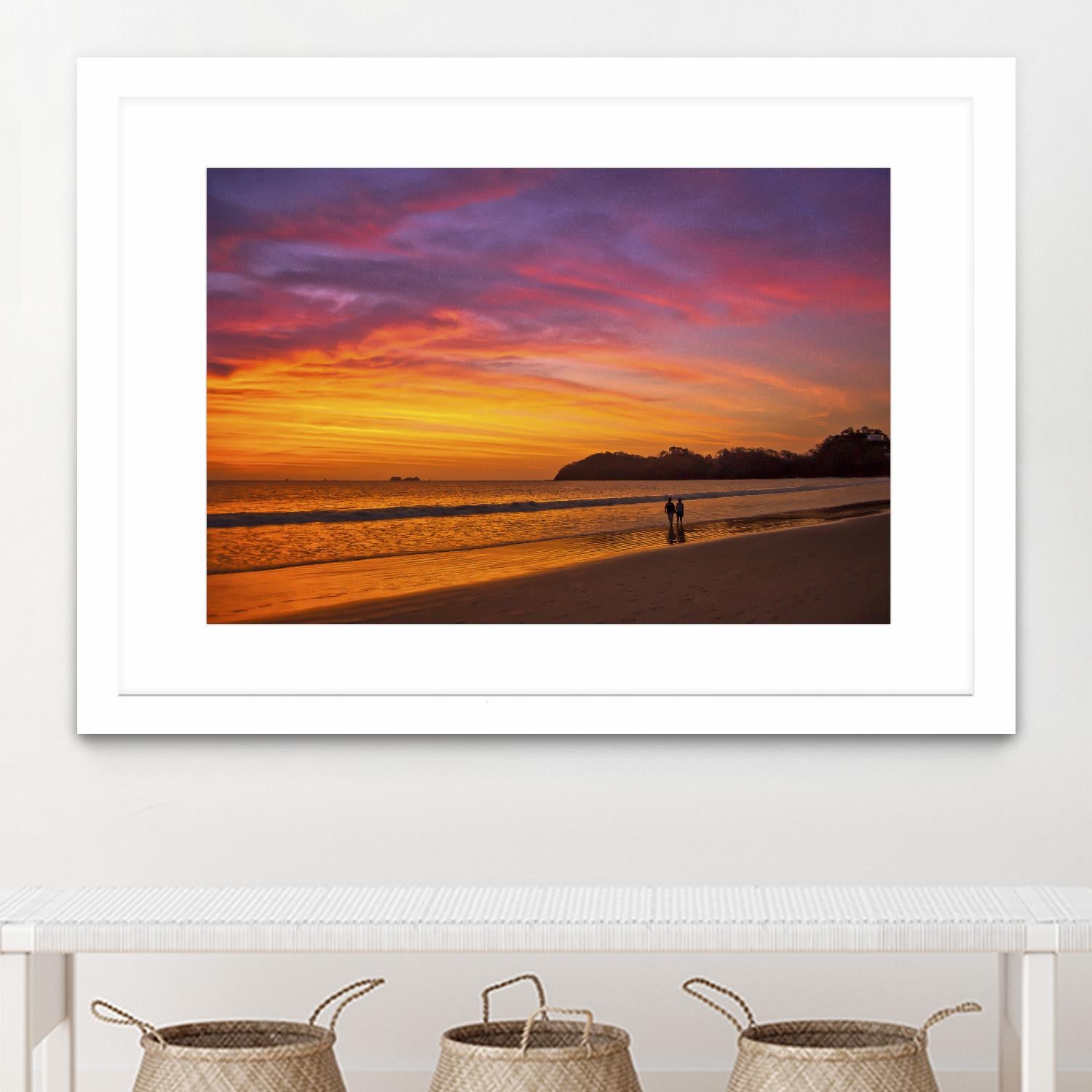 Costa Rican sunset stroll by Nick Jackson on GIANT ART - pink photo art