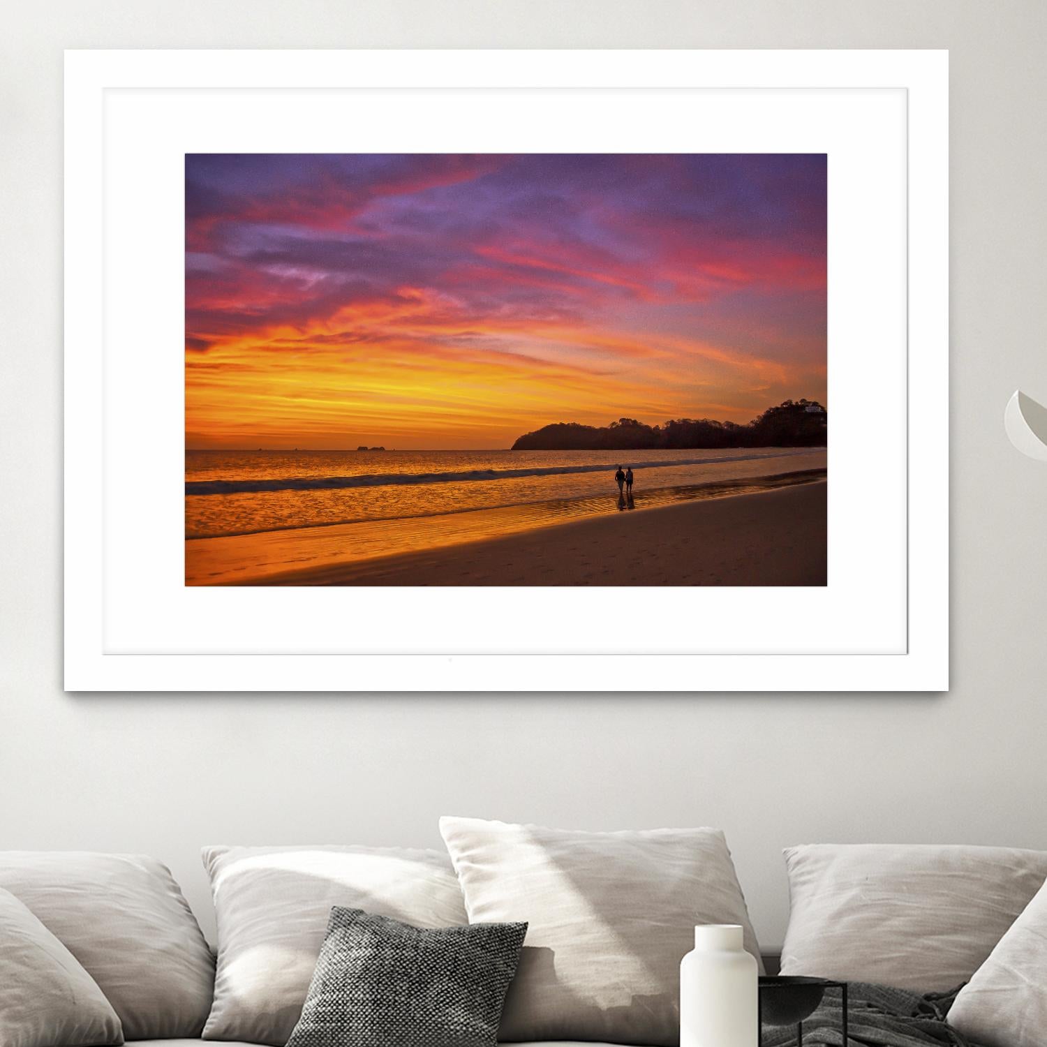 Costa Rican sunset stroll by Nick Jackson on GIANT ART - pink photo art