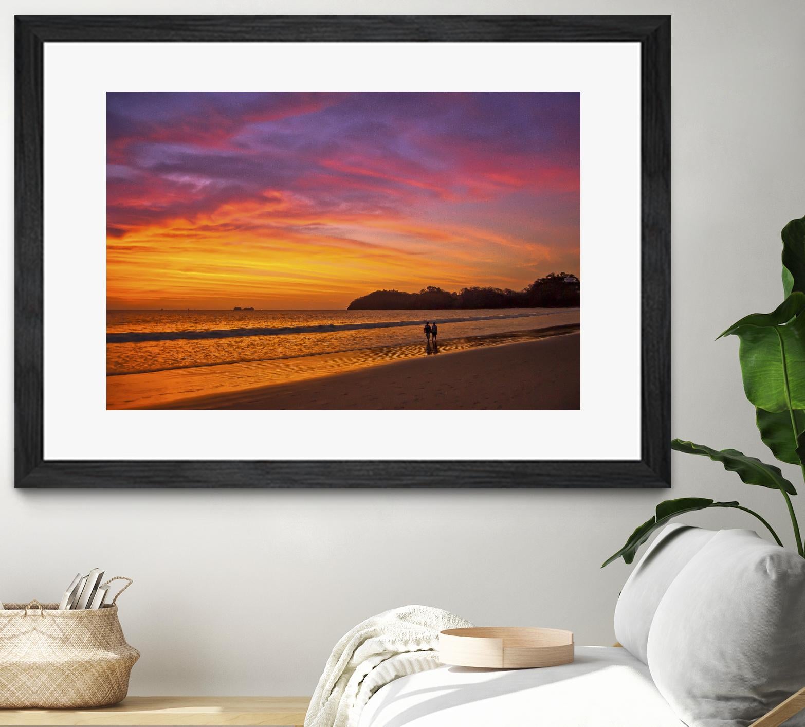 Costa Rican sunset stroll by Nick Jackson on GIANT ART - pink photo art