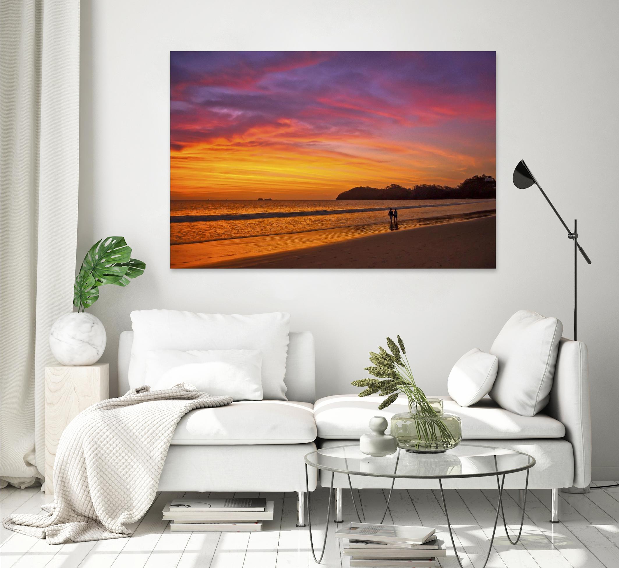 Costa Rican sunset stroll by Nick Jackson on GIANT ART - pink photo art