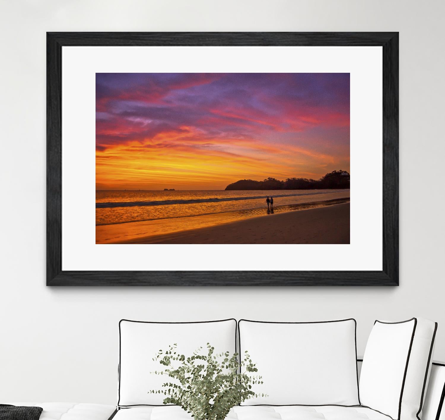 Costa Rican sunset stroll by Nick Jackson on GIANT ART - pink photo art