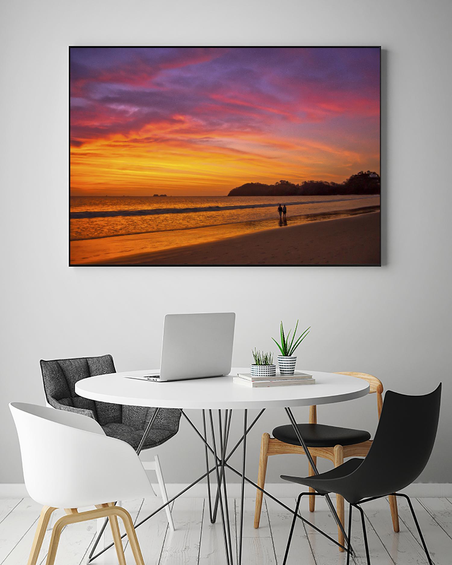 Costa Rican sunset stroll by Nick Jackson on GIANT ART - pink photo art