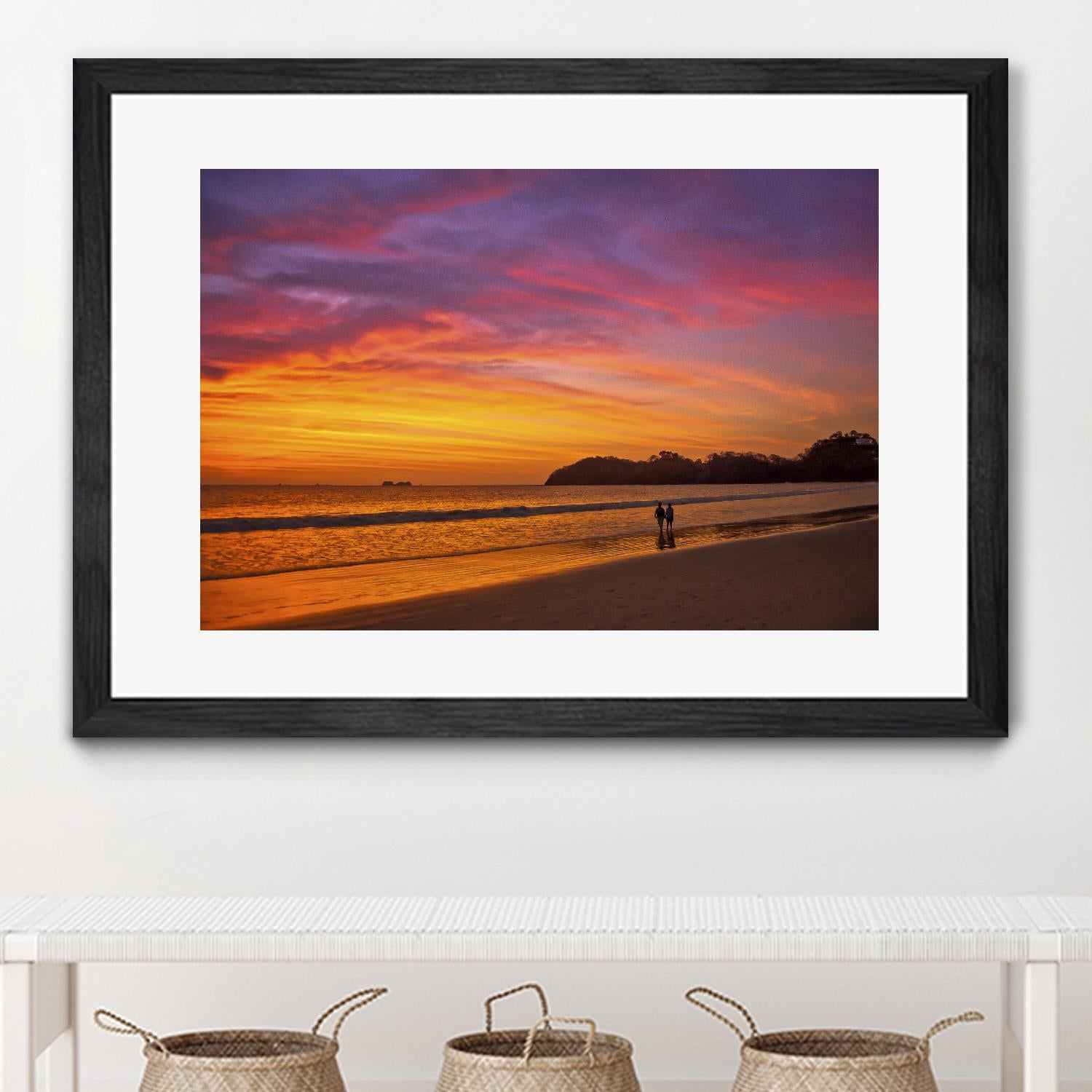 Costa Rican sunset stroll by Nick Jackson on GIANT ART - pink photo art