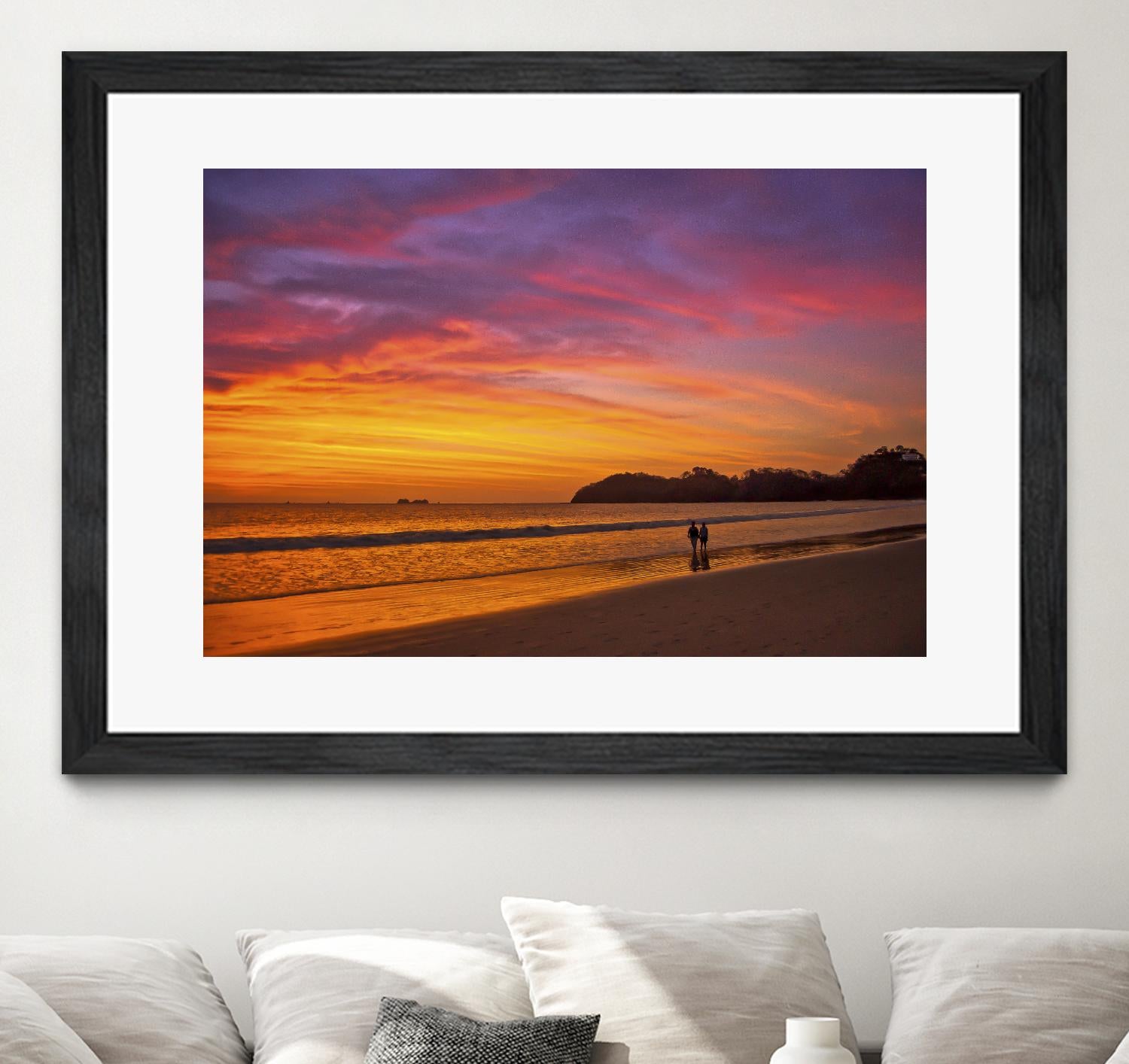 Costa Rican sunset stroll by Nick Jackson on GIANT ART - pink photo art